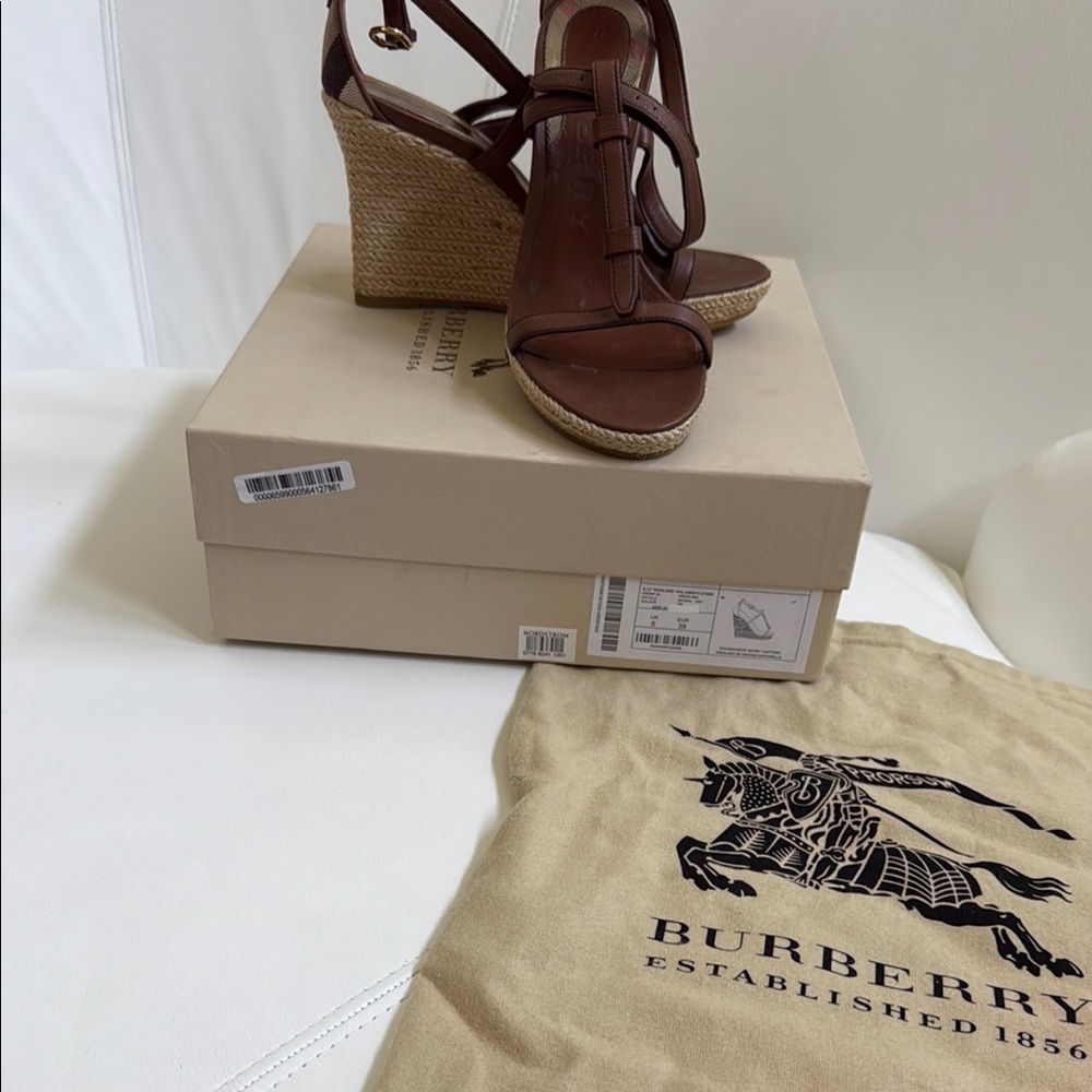 Burberry Brown Wedge Shoes